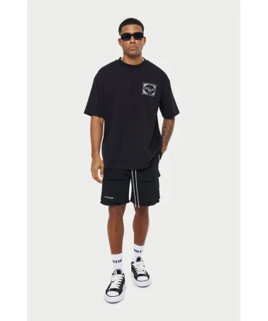 The Couture Club - Panneled Nylon Cargo Shorts - Black | blockshops