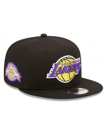 New Era - LA Lakers Team Side Patch Black 9FIFTY Snapback Cap - Black