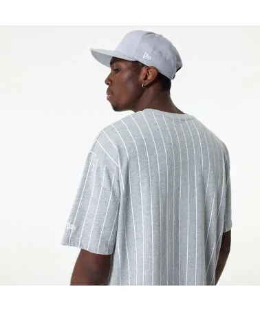 New Era - Pinstripe Tee - Grey / White | blockshops