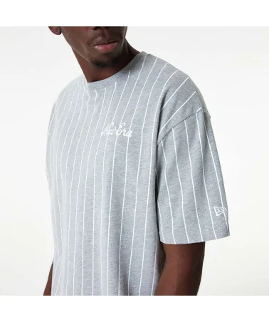 New Era - Pinstripe Tee - Grey / White | blockshops