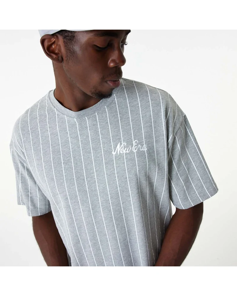 New Era - Pinstripe Tee - Grey / White | blockshops