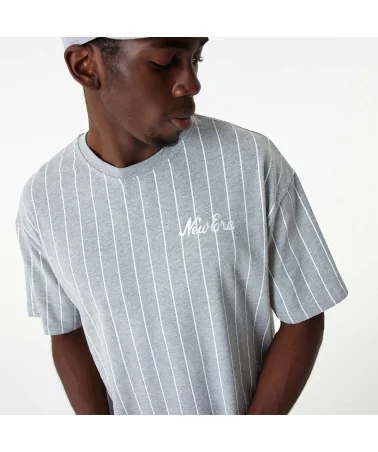 New Era - Pinstripe Tee - Grey / White | blockshops