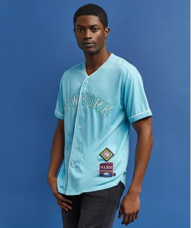 Reason x Negro League Baseball - NLBM NY BLK Yankees Button Up Base...