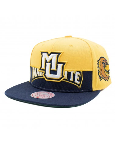 Mitchell & Ness - Marquette Eagles Half And Half Snapback - Yellow/Navy