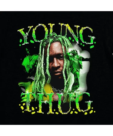 Block Custom - Young Thug Cracked Slime Tee - Black | blockshops