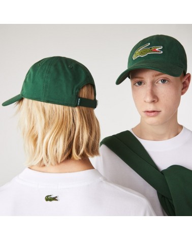 Lacoste Live - Oversized Logo Curved Cap - Dark Green