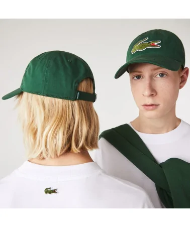 Lacoste Live - Oversized Logo Curved Cap - Dark Green