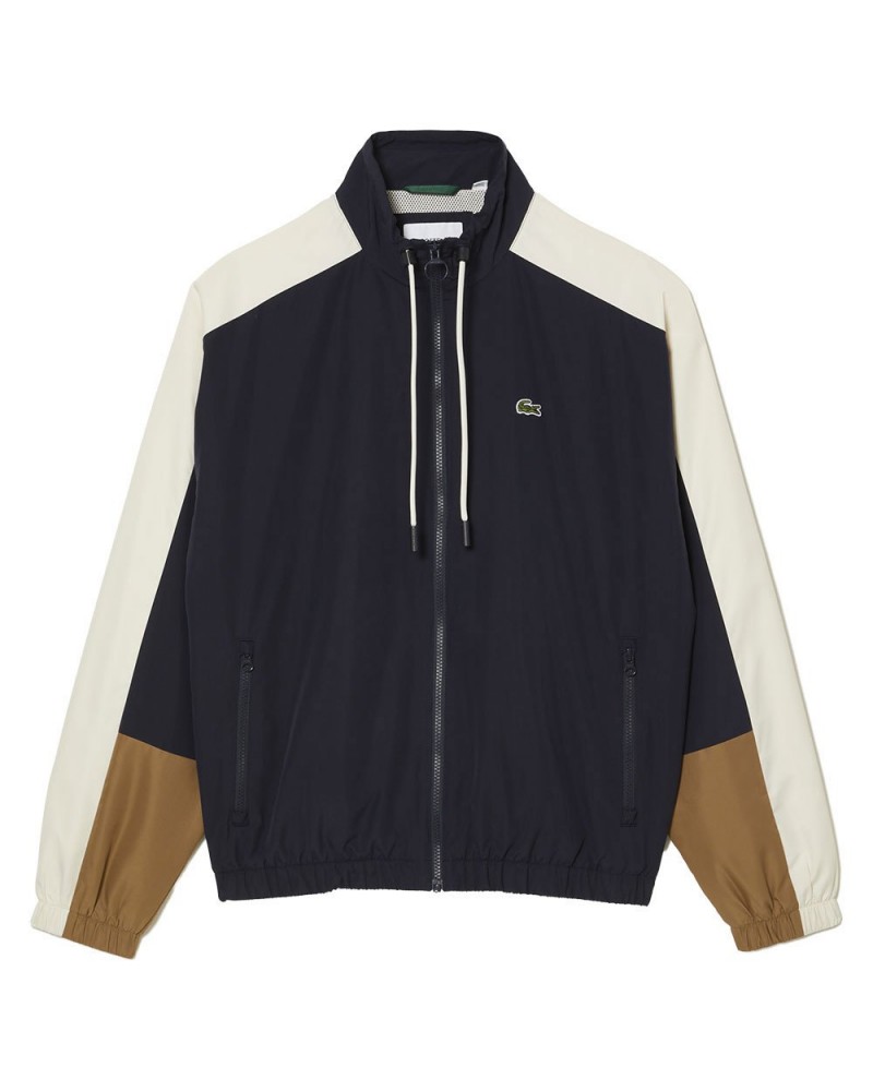 Lacoste - Color Block Track Jacket - Navy/Cream/Brown