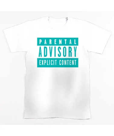 Block Custom PARENTAL ADVISORY - Teal/White