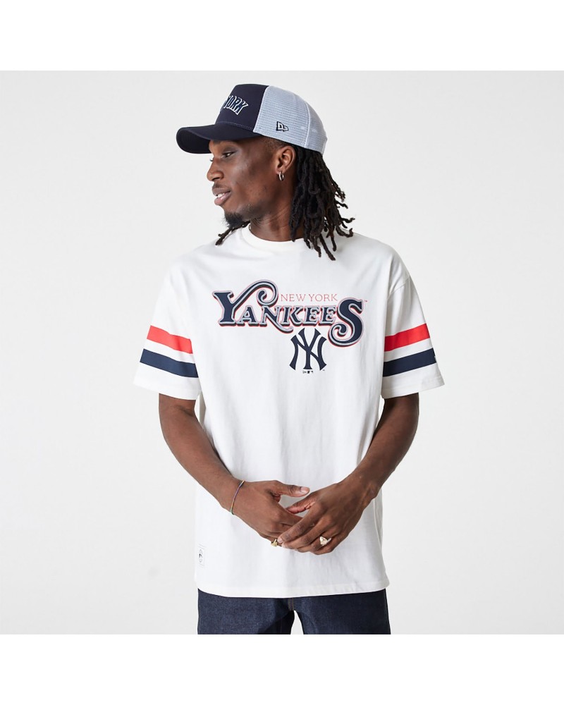 New York Yankees MLB Back Print White Oversized T-Shirt