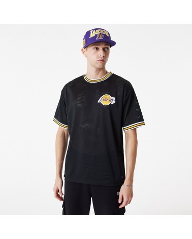 Mitchell & Ness NBA LA Lakers Wordmark Mesh V Neck T-Shirt Jersey