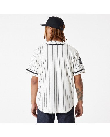 black and white striped baseball shirt