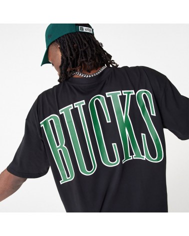 LA Lakers NBA Arch Wordmark Black Oversized T-Shirt