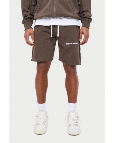 The Couture Club - Logo Distressed Shorts - Brown