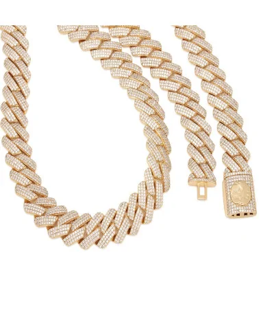 King Ice - 12mm Iced Diamond Cut Miami Cuban Link Chain - 14k Gold