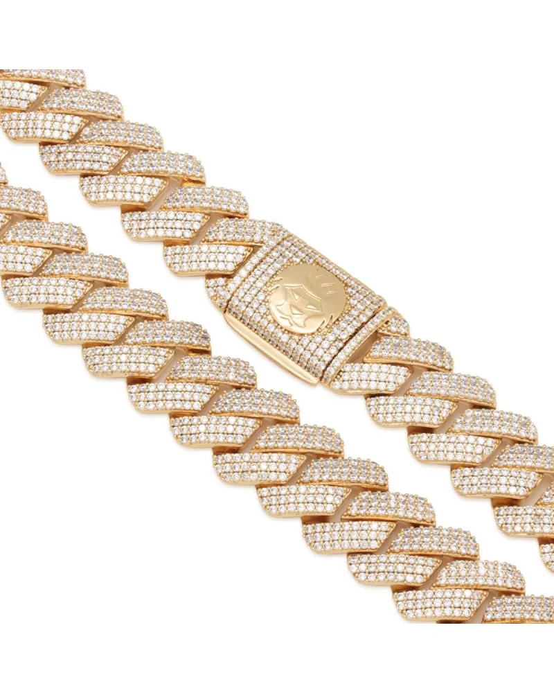 King Ice - 12mm Iced Diamond Cut Miami Cuban Link Chain - 14k Gold