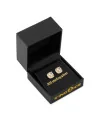 KING ICE - 10mm Halo Cushion Cut Stud Earrings - Gold | blockshops