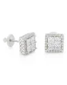KING ICE - Gold Layered CZ Earrings - White Gold | blockshops