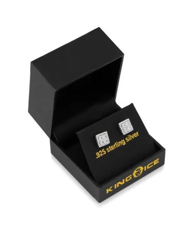 KING ICE - Gold Layered CZ Earrings - White Gold | blockshops