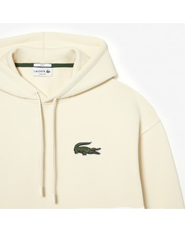 Lacoste cream hoodie hot sale