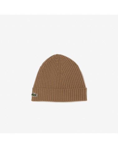 Lacoste Live - Ribbed Wool Beanie - Brown