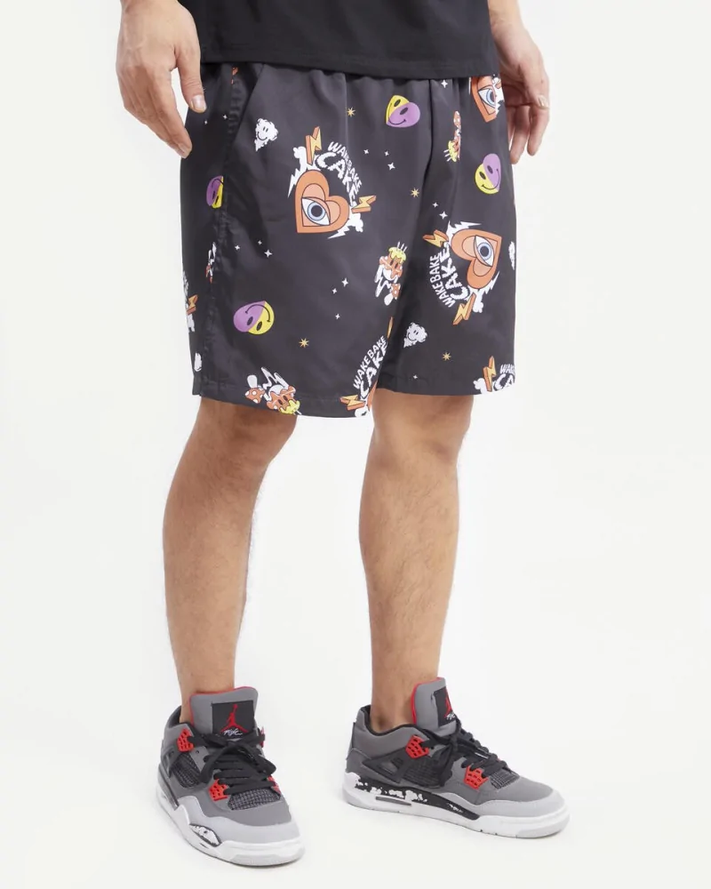 Wedding Cake - Clothing Bring Us Together Nylon AOP Short - Black