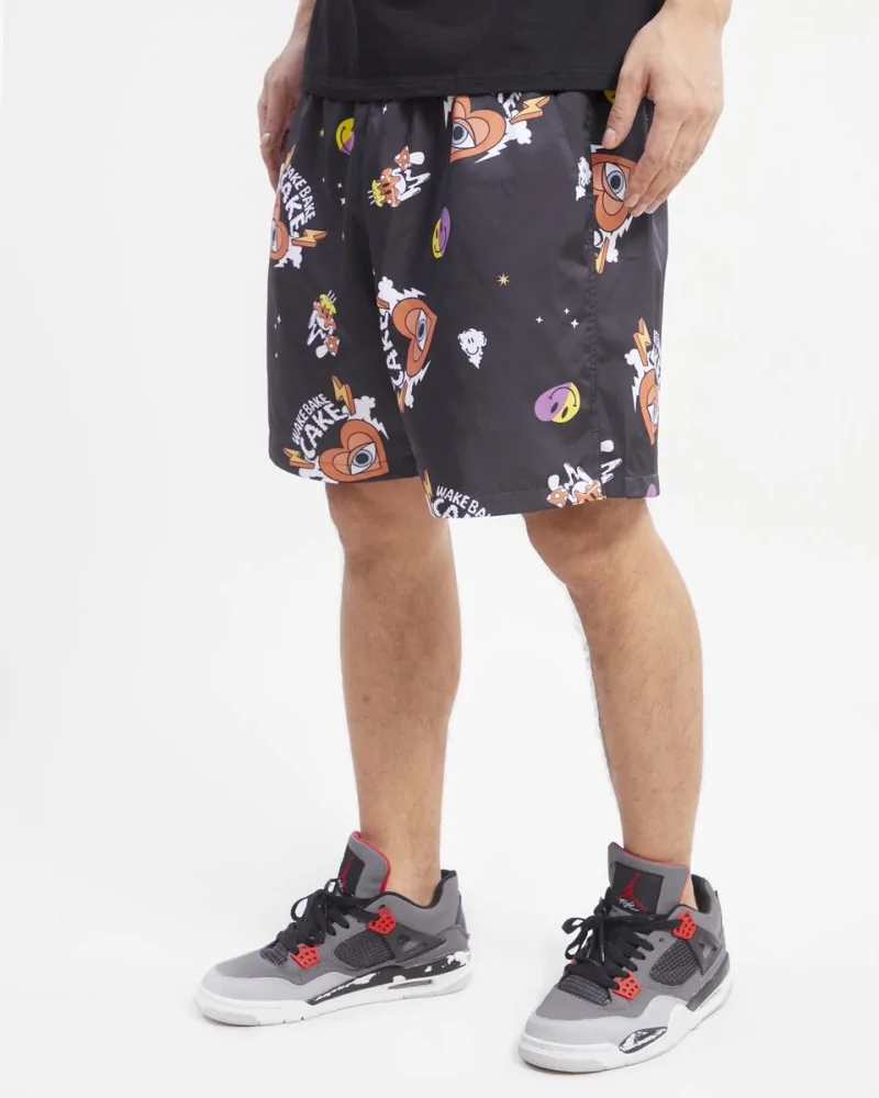 Wedding Cake - Clothing Bring Us Together Nylon AOP Short - Black