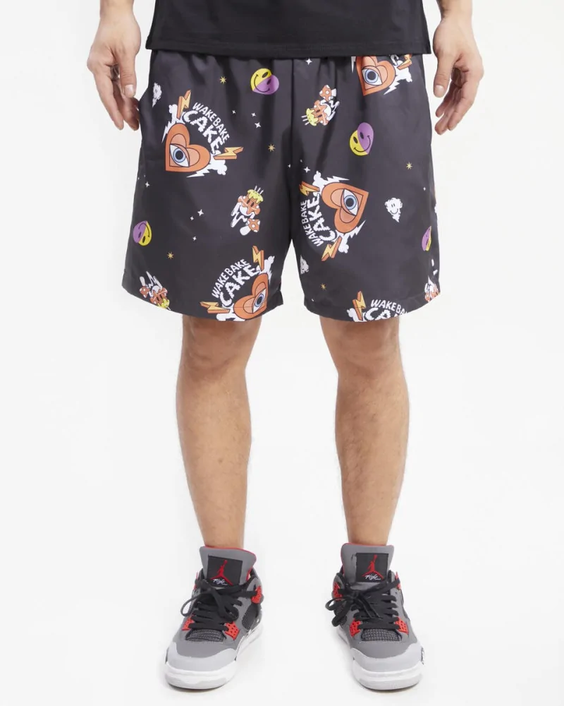 Wedding Cake - Clothing Bring Us Together Nylon AOP Short - Black