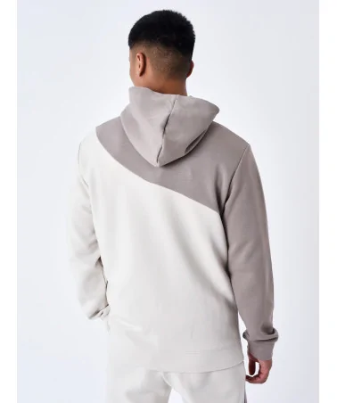 Project X Paris - Tricolor Zipped Hoodie - Beige/Brown | blockshops