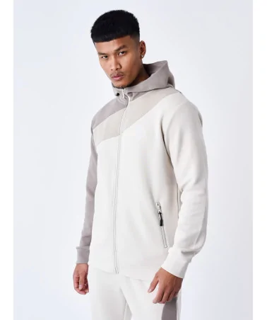 Project X Paris - Tricolor Zipped Hoodie - Beige/Brown | blockshops