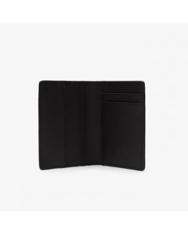 Lacoste Live -  Card Holder in Leather Monogram - Black