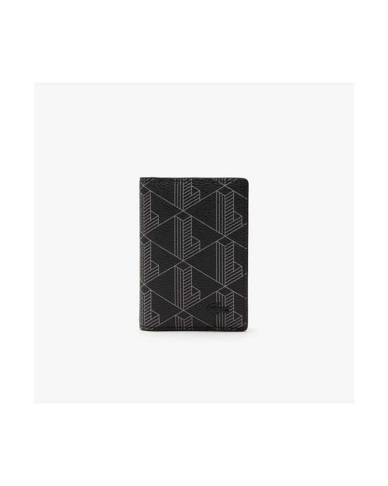 Lacoste Live -  Card Holder in Leather Monogram - Black