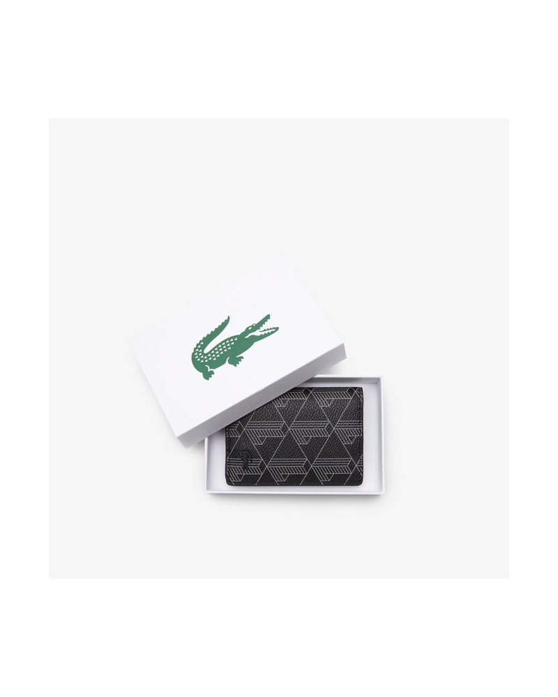 Lacoste Live -  Card Holder in Leather Monogram - Black