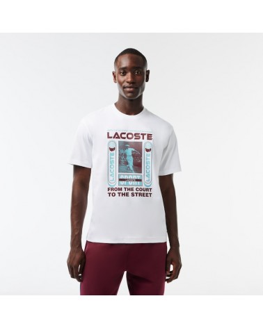 Lacoste Live - René Lacoste Print Relaxed Fit T-shirt - White