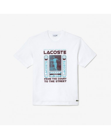 Lacoste Live - René Lacoste Print Relaxed Fit T-shirt - White