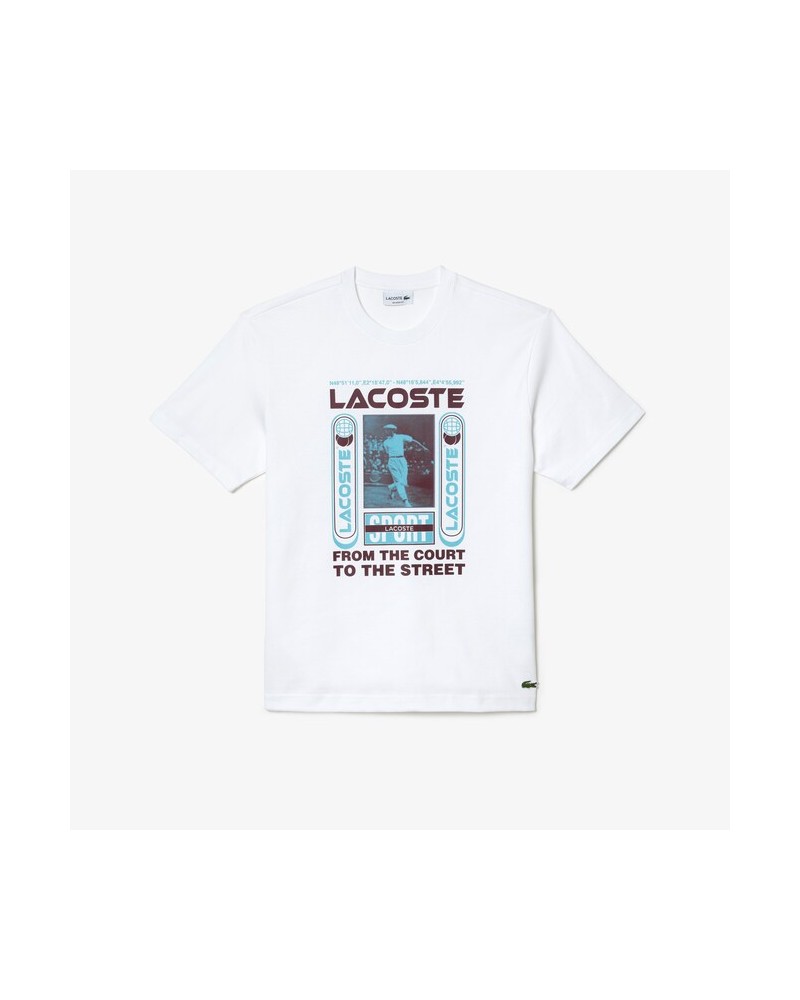 Lacoste Live - René Lacoste Print Relaxed Fit T-shirt - White