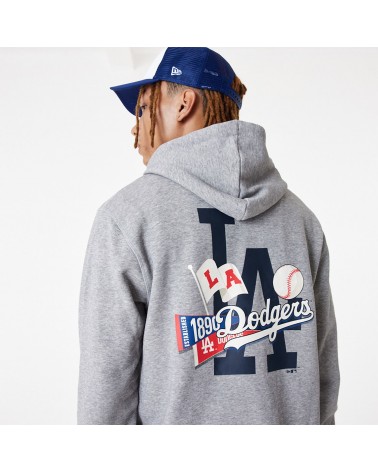 New era MLB Logo Los Angeles Dodgers Full Zip Sweatshirt Grey