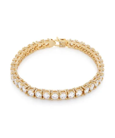 King Ice - 5MM - Icy Tennis Bracelet - Gold