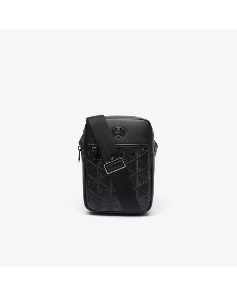 Lacoste Logo-Plaque Leather Shoulder Bag