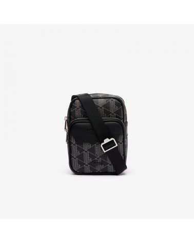 Lacoste - Monogram Crossover Bag Front Pocket - Black