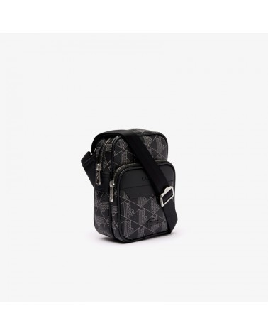 Lacoste - Monogram Crossover Bag Front Pocket - Black