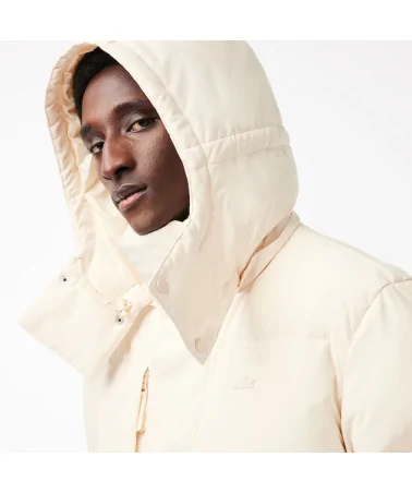 Lacoste - Puffer Midi With Hoodie - White