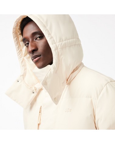 Lacoste - Puffer Midi With Hoodie - White