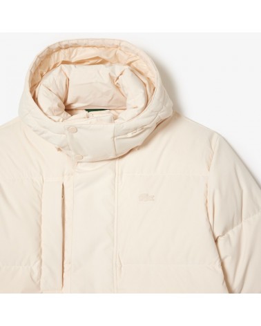 Lacoste - Puffer Midi With Hoodie - White