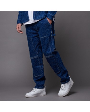 Dolly Noire - Monogram Laser Carpenter Pants - Blue