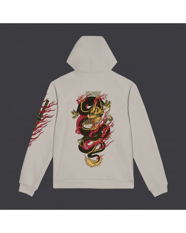 Dolly Noire - Ryu Dragon Hoodie - Beige