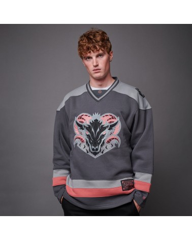 Dolly Noire - Goat Hockey Crewneck - Grey