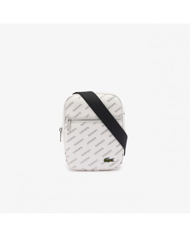 Lacoste - Flat Crossover Bag  LCST All Over Logo - White