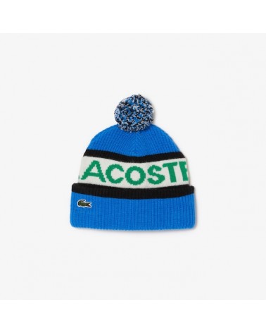 Lacoste - Wool Beanie Small Logo - Blue / White