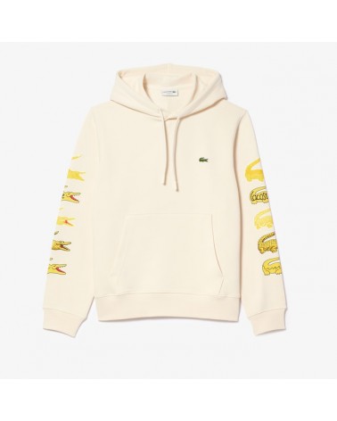 Lacoste - Crocodile Contrast Hoodie  - Beige